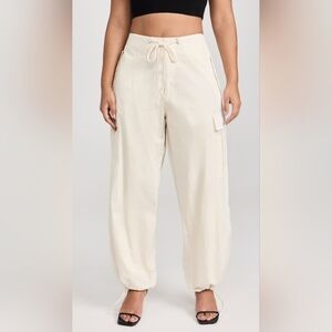 Good American Parachute Pants Cloud White Women's Size Small NEW